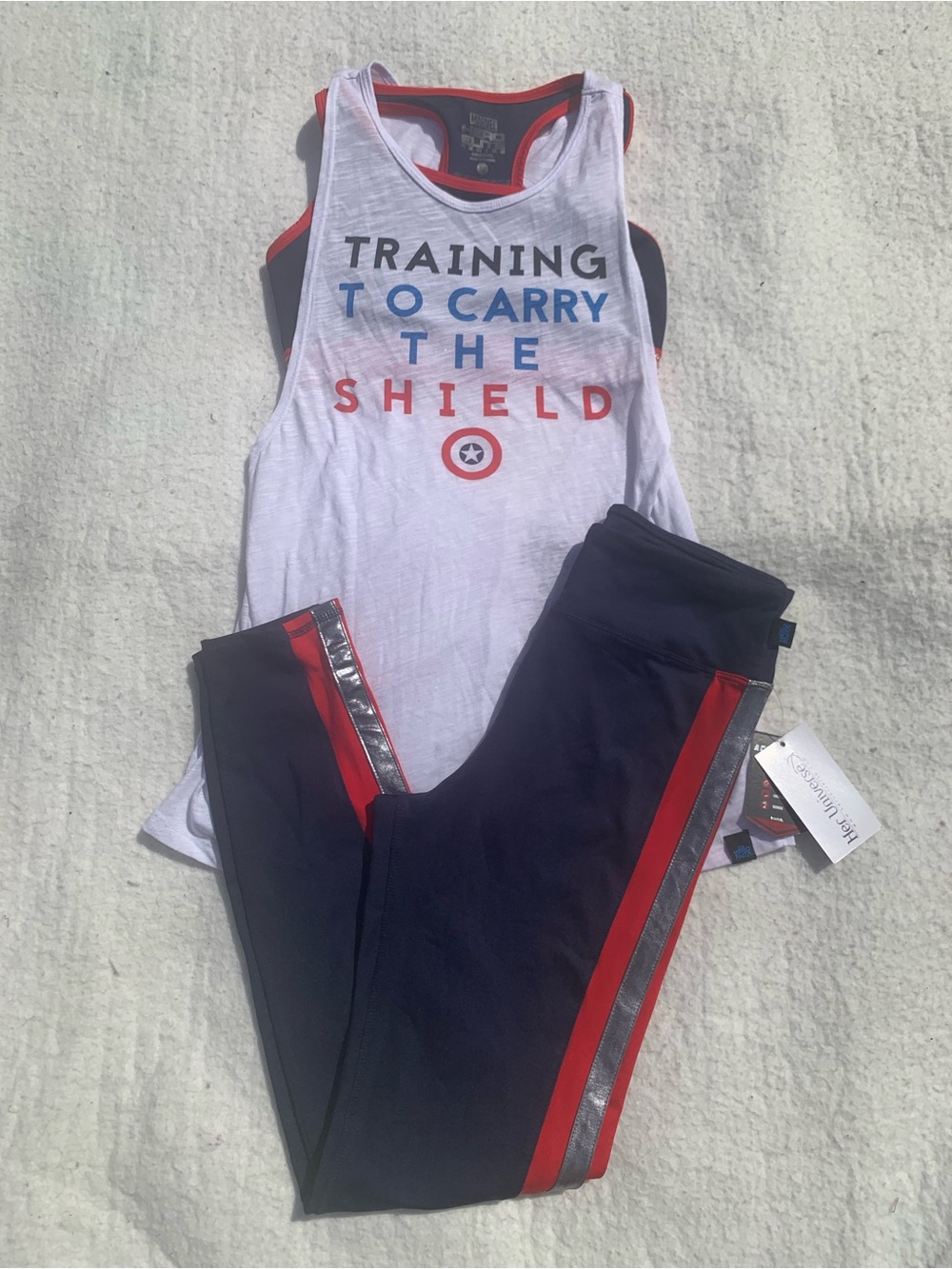 Her Universe Marvel Captain America shield leggings top set